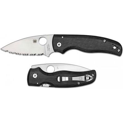 Couteau Spyderco Shaman Serrated Lame Acier CPM-S30V Manche G-10 Made USA SC229GS - Free Shipping
