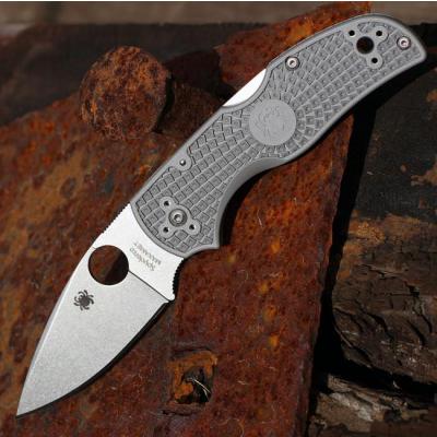 Couteau Spyderco Native 5 Lightweight Micro-Melt Maxamet Manche Gray FRN Lockback Made USA SC41PGY5 - Free Shipping