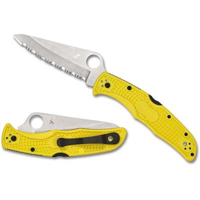 SC91SYL2 Couteau Spyderco Pacific Salt 2 Yellow Acier H1 Serrat Made Japan - Livraison Gratuite