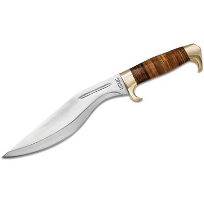 Couteau USMC Kukri Acier J420 Manche Cuir Etui Cuir United Cutlery UC3329 - Livraison Gratuite