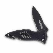BH15M311BK — Couteau Blackhawk CQD Large Button Lock Lame Acier D2 Partiellement Serré Manche Nylon Livraison Gratuite