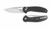 BTKMK18A Bestechman Whalefin |Couteau Lame Drop Point Acier D2 Satin/Stonewash | Manche Black G10 Button Lock  - Livraison Gratuite