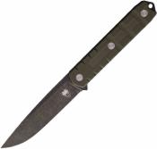 CBTOWODGDNS Couteau CobraTec Outdoor Warrior Housse Kydex | Lame Drop Point Acier D2 | Manche G10 Green - Livraison Gratuite