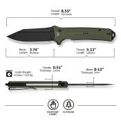 CIVC230803 Couteau CIVIVI Neurohaptic OD Green Lame Acier Nitro-V Blk IKBS - Livraison Gratuite