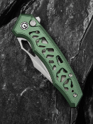 CIVC240393 Couteau Civivi Anaaki Green Clip Point Lame Acier Nitro-V Manche Aluminium Pivot Roulement à Billes Button Lock - Livraison Gratuite
