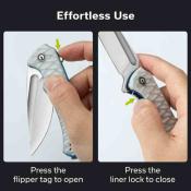 CIVC240402  CIVIVI Voidflare | Couteau Lame Drop Point Acier 14C28N Satin | Manche Greyish White Resin Linerlock - Livraison Gratuite