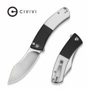 CIVC240794 CIVIVI Outlaw Muk – Couteau pliant lame Acier 14C28N Manche G10 Black&White Button Lock – Livraison Gratuite 