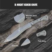 CTK134412HC Couteau Condor Night Kukri Lame Acier Carbone 1075 Manche Micarta Housse Cuir El Salvador | Livraison Gratuite