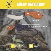 CTK82923SK Couteau Condor Sapito | Lame Acier 14C28N | Manche Micarta & Housse Kydex Salavador - Livraison Gratuite