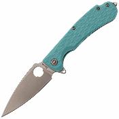 DGRRSTFSW Daggerr Knives Resident | Couteau Pliant | Lame Spear Point 8Cr14MoV Stonewash | Manche FRN Bleu Clair | Livraison Gratuite