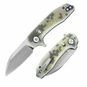 DTK3435GC Couteau Pliant Dreamtech | Lame Sheepsfoot Acier D2 Satin | Manche G10 Camo Axis Lock - Livraison Gratuite