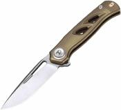 DTK4260BR Couteau Dreamtech D4260 | Lame Acier M390 | Manche Titane Bronze | Button Lock & Flipper - Livraison Gratuite