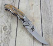 Couteau Elk Ridge Maple Framelock Lame Acier 440 Manche Bois ER519 - Free Shipping