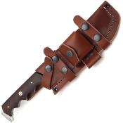 FHKCPBW001 Couteau FH Knives Bowie Brown Lame Acier Damas 256 Couches Etui Cuir - Livraison Gratuite