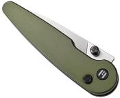 HTK06GRNS Couteau HIGHTRON Birdidi Lame Drop Point Acier D2 Manche Aluminium Vert Sécurité Button Lock -  Livraison Gratuite
