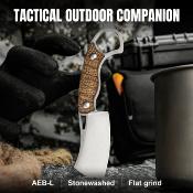 KI1065A4 Couteau Kizer Little Rhino - Lame Cleaver Acier AEB-L - Manche Burlap Micarta Etui Kydex - Livraison Gratuite