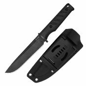 KI1096A1 Kizer Camp 180 - Couteau Fixe Outdoor Lame Drop Point Acier AEB-L Manche G10 Noir Étui Kydex - Livraison Gratuite