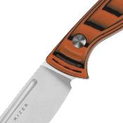 KI1098A1 Couteau Kizer Evenki 2 1097A1 - Lame Drop Point Acier AEB-L - Manche G10 Orange - Housse Kydex - Livraison Gratuite