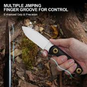 KI1101A1 Kizer Drop Bear 3 – Couteau Fixe Lame Drop Point Acier 14C28N Stonewash Manche G-10 Noir Housse Polymère – Livraison Gratuite