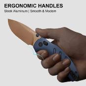 Ki348829CDA1 Kizer C01C 2.9 CD – Couteau Lame Acier Elmax Drop Point Manche Aluminum Blue Clutch Lock – Livraison Gratuite