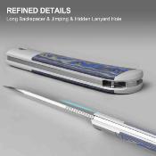 KIV3760A2 Kizer Trestle D – Couteau Lame Acier Nitro-V Satin Drop Point Manche Aluminium Gray Micarta Vortex Slipjoint Nail Nick – Livraison Gratuite