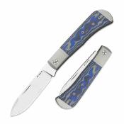 KIV3760A2 Kizer Trestle D – Couteau Lame Acier Nitro-V Satin Drop Point Manche Aluminium Gray Micarta Vortex Slipjoint Nail Nick – Livraison Gratuite