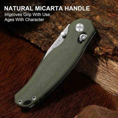 KIV3780A1 Couteau pliant Kizer Phoca CC | Lame Clip Point Acier AEB-L | Clutch Lock | Manche Micarta vert – Livraison Gratuite