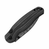 KIV3781BDA3 Kizer Phoca CD – Couteau pliant Button Liner Lock Lame Acier Damas Manche Black Micarta - Livraison Gratuite