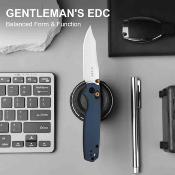 KIV3789A4 Kizer Pokiman CC – Couteau Lame Acier AEB-L Satin Clip Point Manche Aluminium Blue Clutch Lock Thumb Stud Clip – Livraison Gratuite