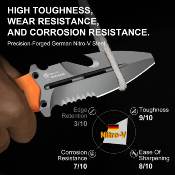 KIZXFB01A6 Couteau Kizer Norcross Orange Lame Spear Point Acier Nitro-V Manche G10 Housse Kydex - Livraison Gratuite