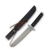 KO049 Couteau Komoran Warlord Lame Tanto Acier Satin Manche Bois Ébène Etui Cuir/Kydex - Livraison Gratuite