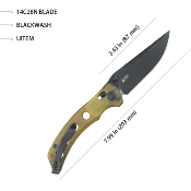 KUB172H Couteau Kubey Hound Lame Clip Point Acier 14C28N Manche Ultem CrossbarLock  - Livraison Gratuite