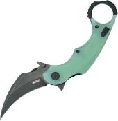 KUB298A Couteau Kubey Rogue Pikal Karambit Jade Lame Acier 14C28N IKBS - Livraison Gratuite
