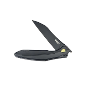 KUB299B Couteau Kubey Barracuda Lame Acier M390 Wharncliffe Manche Titane Black Pivot Roulements à Billes - Livraison Gratuite