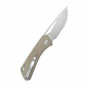 KUB331R Kubey Thalia – Couteau pliant Liner Lock Lame Acier 14C28N Stonewash Manche Tan G10 - Livraison Gratuite
