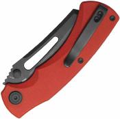 KUB378A Kubey Dheo KU378C – Couteau Pliant EDC Button Lock | Lame Wharncliffe 14C28N Blackwash | Manche G10 Rouge - Livraison Gratuite