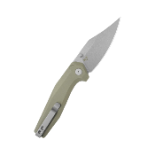KUB394C Couteau Kubey Hades Tan Lame Acier 14C28N IKBS Button Lock - Livraison Gratuite