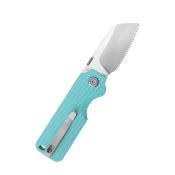 KUB407B Couteau Kubey Boxer – Lame Sheepsfoot Satin 14C28N | Manche G10 Blue | Liner Lock | IKBS | Clip - Livraison Gratuite