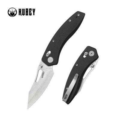 KUB421A Kubey Caiman – Couteau pliant EDC lame San Mai M2 Satin Clip Point Manche G10 noir Crossbar Lock – Livraison Gratuite