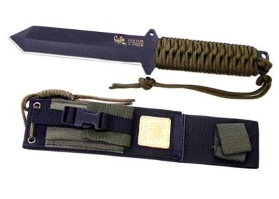 L97063B Couteau Tactical Linton Cutlery Platypus Black Tanto Lame Acier 440 Etui - Livraison Gratuite