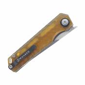 MAXMM482C Couteau Maxace Baby Racoon V | Lame Acier 10Cr15CoMoV Satin | Manche PEI Ambre | Livraison Gratuite