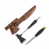 MR729 – Set Marbles Hunter Hatchet Combo | Hache + Couteau Skinner | Acier D2 | Manche Micarta | Étui Cuir | Livraison Gratuite