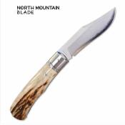 NMB2527ATL North Mountain Blade Lanny Plus – Couteau Pliant Slipjoint Lame SLD-Magic 7,6 cm Clip Point – Manche Bois de Cerf (Antlers) – Livraison Gratuite