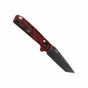 OKNRUBATOBKRD Couteau Oknife Rubato | Lame Tanto Acier 154CM Black Stonewash | Manche Red G10 G-Mascus Rail Lock - Livraison Gratuite
