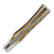 QGSH106 Couteau Queen Lockback Lame Clip Point Acier 1095 Manche Os Cerf Brûlé Sécurité Backlock - Livraison Gratuite
