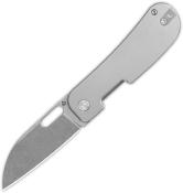 QS154E Couteau QSP Variant PE Gray Titane Lame Acier 14C28N SW Sheepsfoot IKBS - Livraison Gratuite