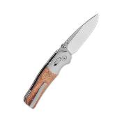 QS157D1 QSP Vault Couteau Lame Drop Point Acier 14C28N Manche G10 + Feuille de cuivre – Glyde Lock –  Livraison Gratuite