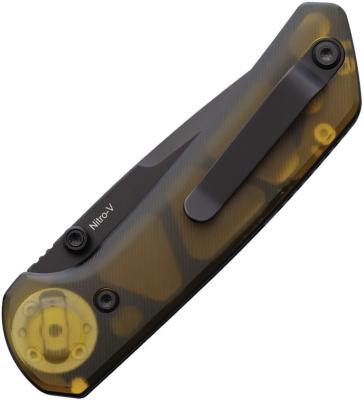 REA178 — Couteau Reate Knives PL-XT Lame Acier Nitro-V Drop Point PVD Noir Manche Ultem Pivot Lock - Livraison Gratuite