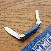 RR2189 Canif Rough Ryder Dogleg Canoe Denim Lame Carbone T10 Manche Micarta - Livraison Gratuite