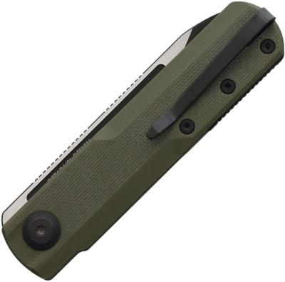 RS7801GT — Couteau Real Steel G-Tanto Lame Acier Nitro-V Tanto Bicolore Manche G10 Vert OD Ball Lock - Livraison Gratuite